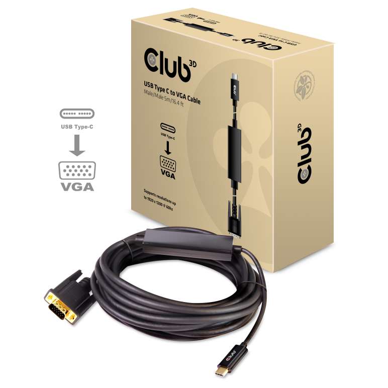 CLUB3D cac-1512 usb-C naar VGA 