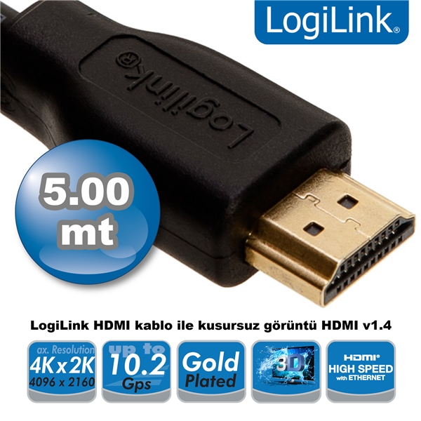 EQUIP 5m HDMI M/M Gold HS
