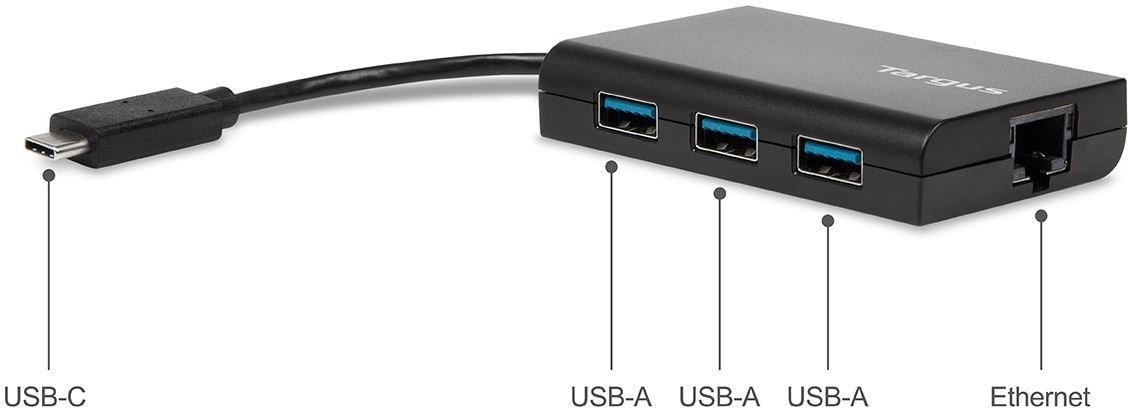 TARGUS USB-C Hub To 3x USB-A Ethernet 3