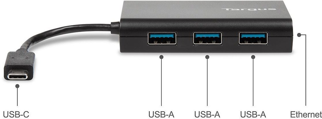 TARGUS USB-C Hub To 3x USB-A Ethernet 4