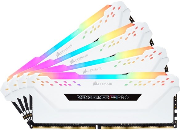 CORSAIR 32GB DDR4 (4x8GB) VENGEANCE RGB Pro 3200 C16 White