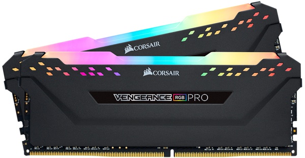 CORSAIR 16GB DDR4 (2x8GB) VENGEANCE RGB Pro 3000 C15 Black
