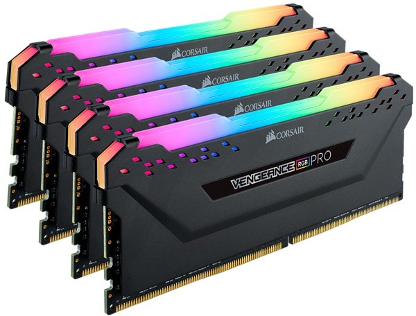 CORSAIR 32GB Vengeance RGB Pro Black DDR4-3200 CL16 quad kit 3