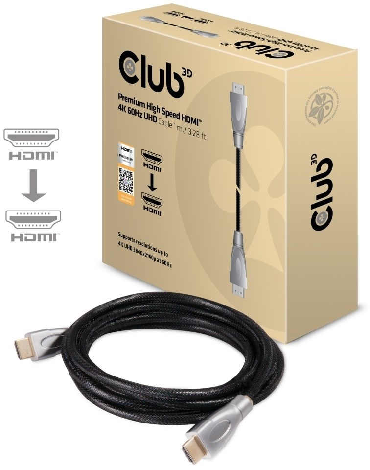 CLUB 3D 1m HDMI 2.0 4K60Hz UHD Cable
