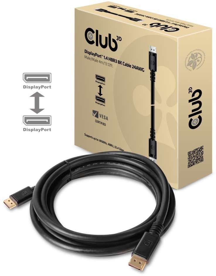 CLUB3D DisplayPort 1.4 HBR3 8K 4m M/M