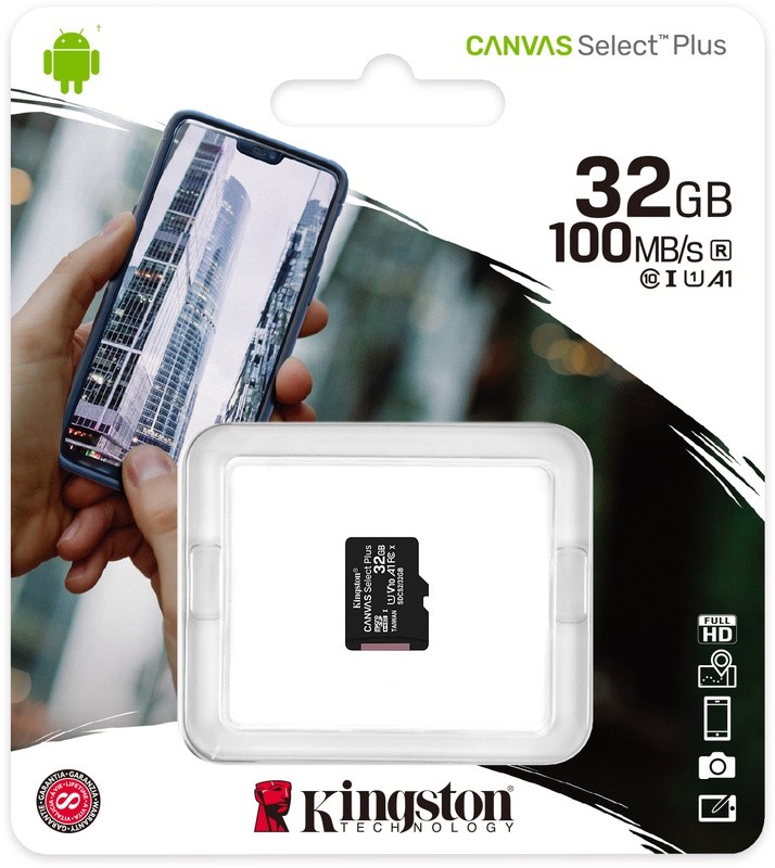 KINGSTON 32GB Canvas Select Plus MicroSDHC UHS-I 3