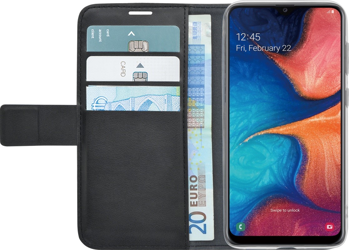 AZURI walletcase - Samsung A20e magnetic closure & 3 cardslots  zwart  4