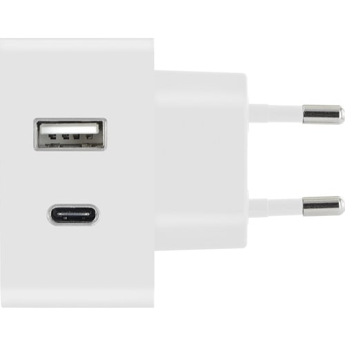 AZURI home charger with 1xUSB A port, 1xUSB-C port - 3A - wit 2