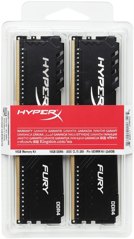 KINGSTON 16GB HyperX Fury Black DDR4-3000 CL15 kit 4