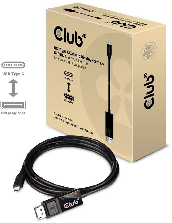 CLUB3D cac-1557 USB-C naar Displayport 1.4