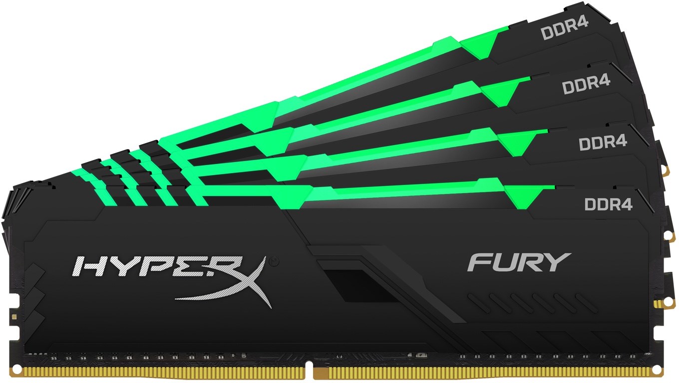KINGSTON HyperX Fury RGB Black 128GB DDR4-3600 CL18 quad kit