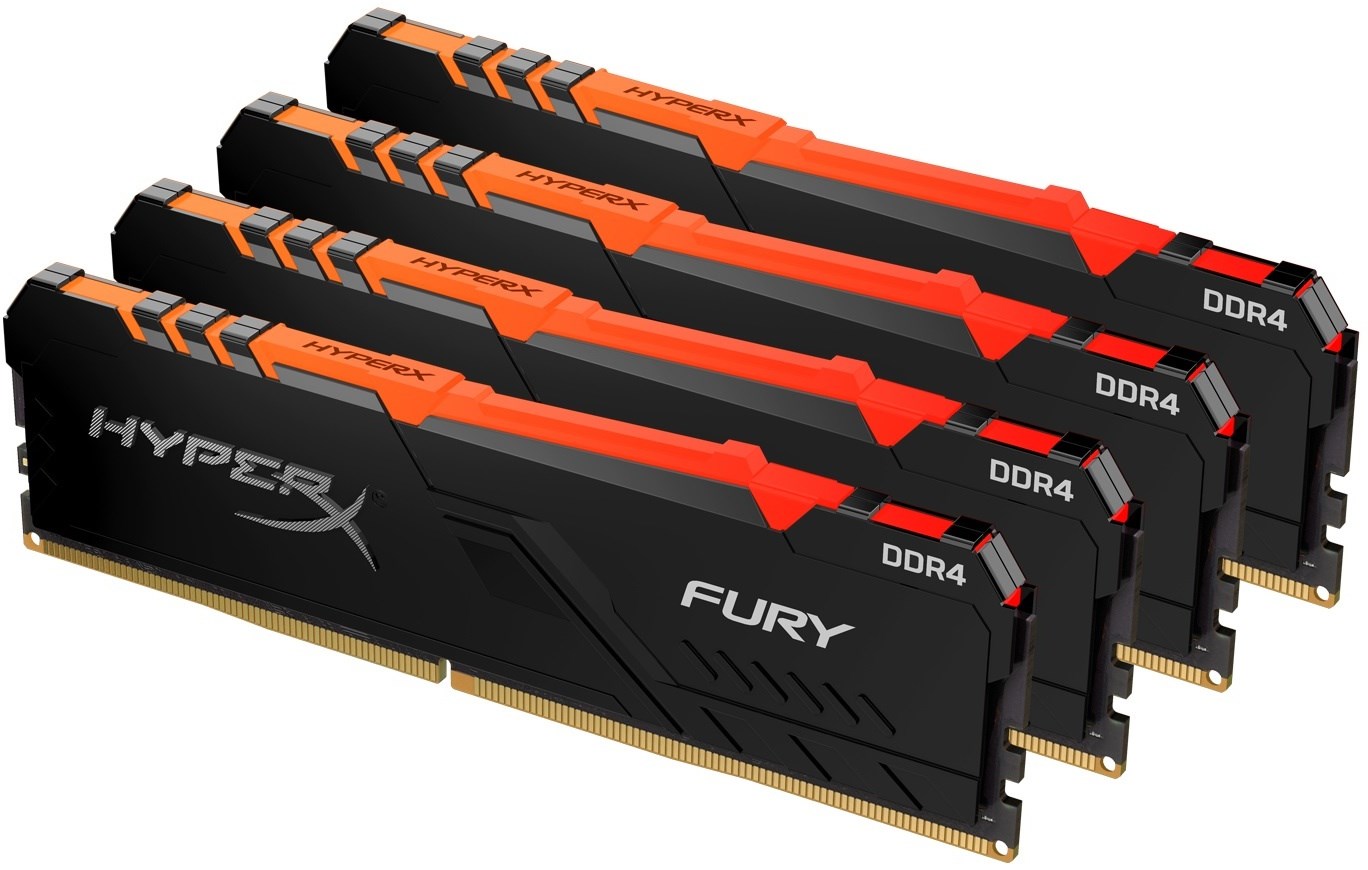 KINGSTON HyperX Fury RGB Black 128GB DDR4-3600 CL18 quad kit 3