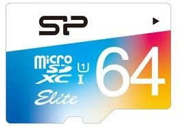 SILICON POWER  Elite MicroSDXC UHS-I 64GB + Adapter 2