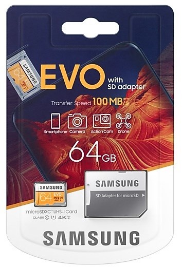 SAMSUNG microSD 64GB EVO + SAM geheugenkaart 2