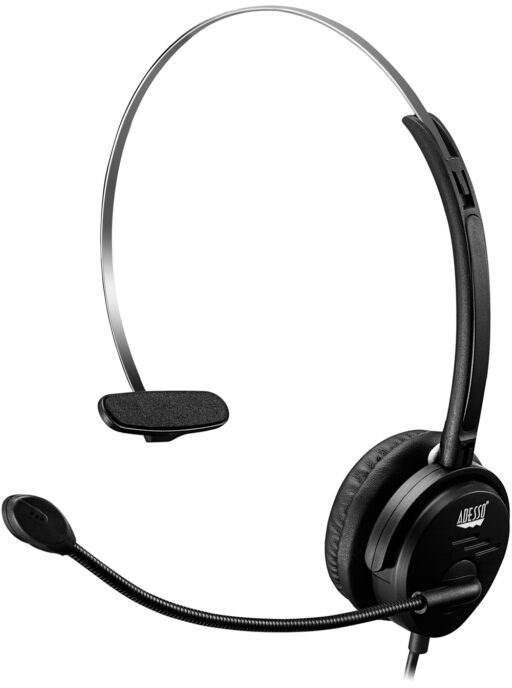 ADESSO Single-Sided USB Wired Headset with Built-in Microphone