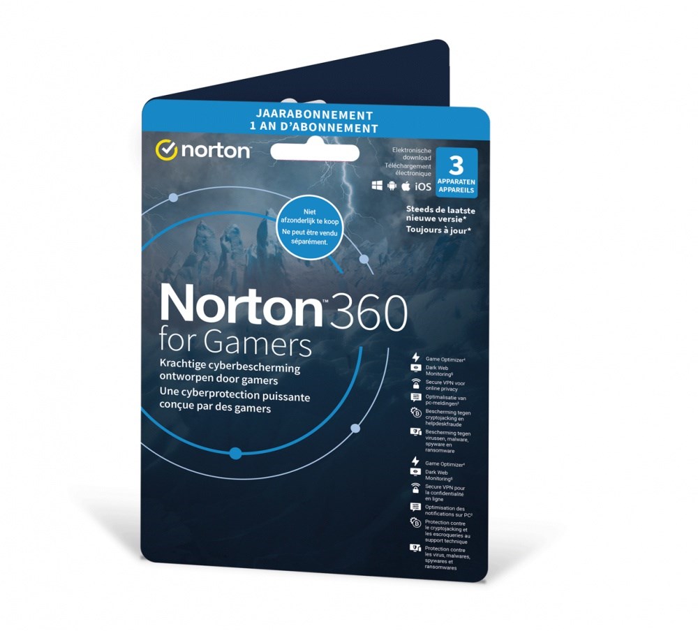 NORTON 360 FOR GAMERS 1 user, 3 devices