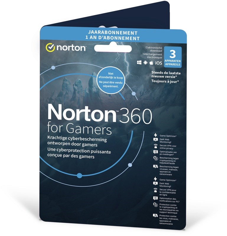 NORTON 360 FOR GAMERS 1 user, 3 devices 2