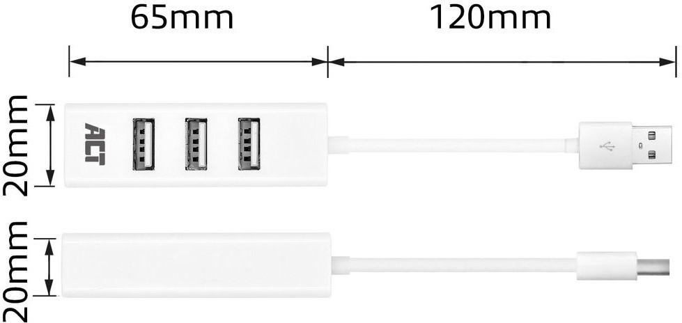 ACT USB Hub 2.0, 4x USB-A, min 2