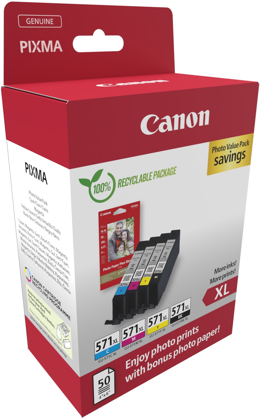 CANON CLI-571XL BK/C/M/Y Photo Value pack 2