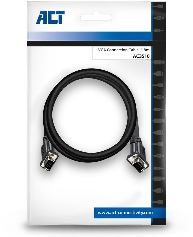 ACT VGA kabel 1.8m  male - male 2