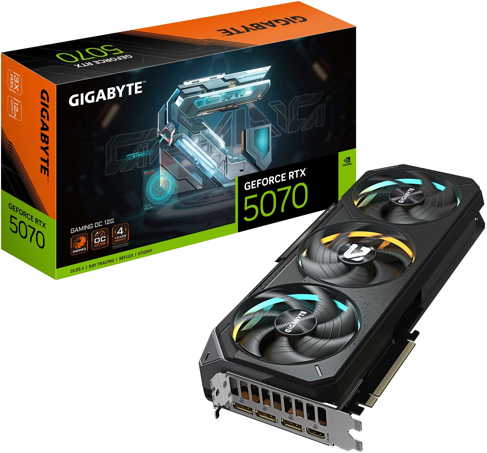 Gigabyte RTX 5070 12GB Gaming OC GDDR7 3 Fan 2