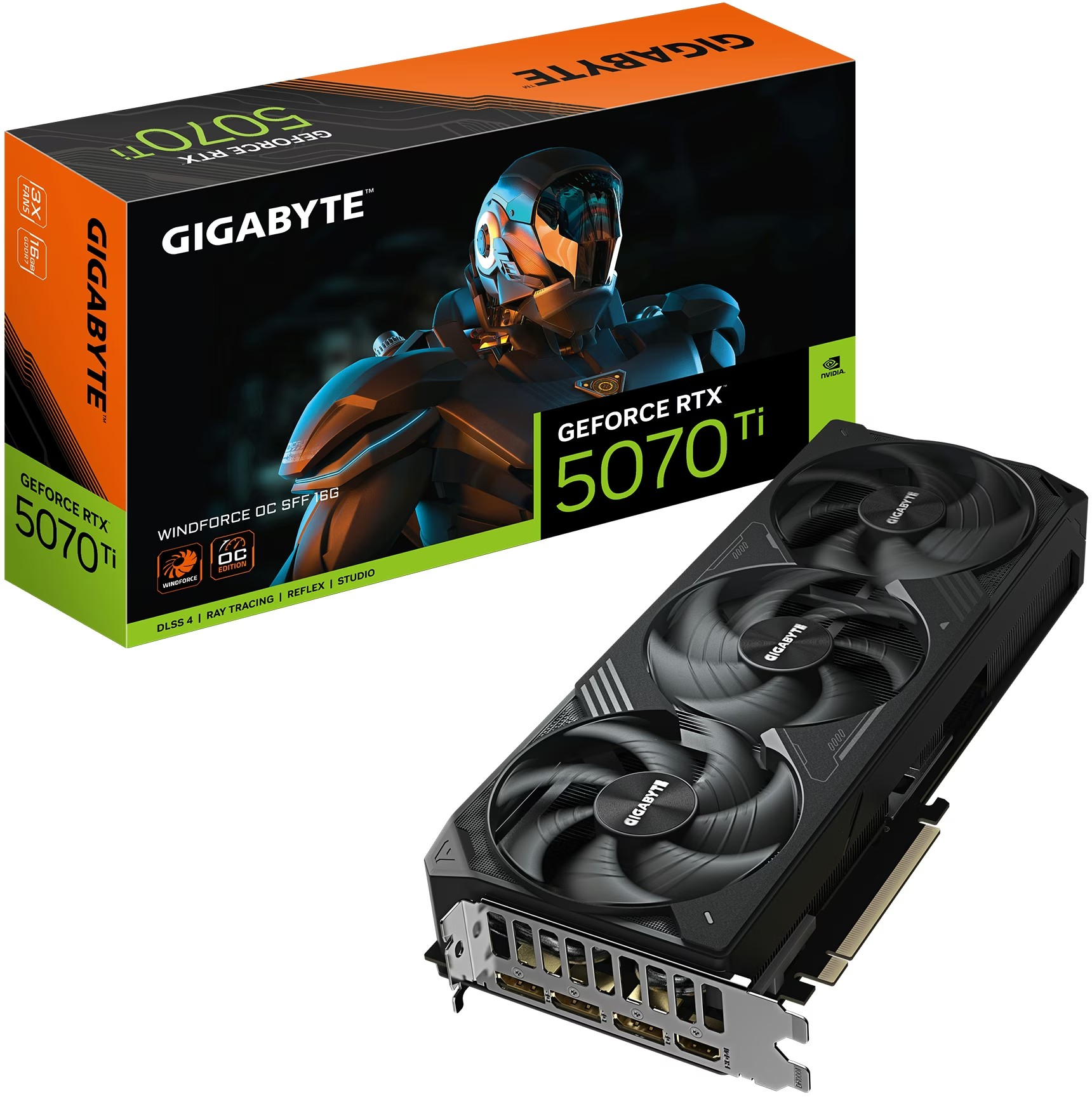 Gigabyte RTX 5070 Ti 16GB Windforce OC SFF GDDR7 3 Fan 2