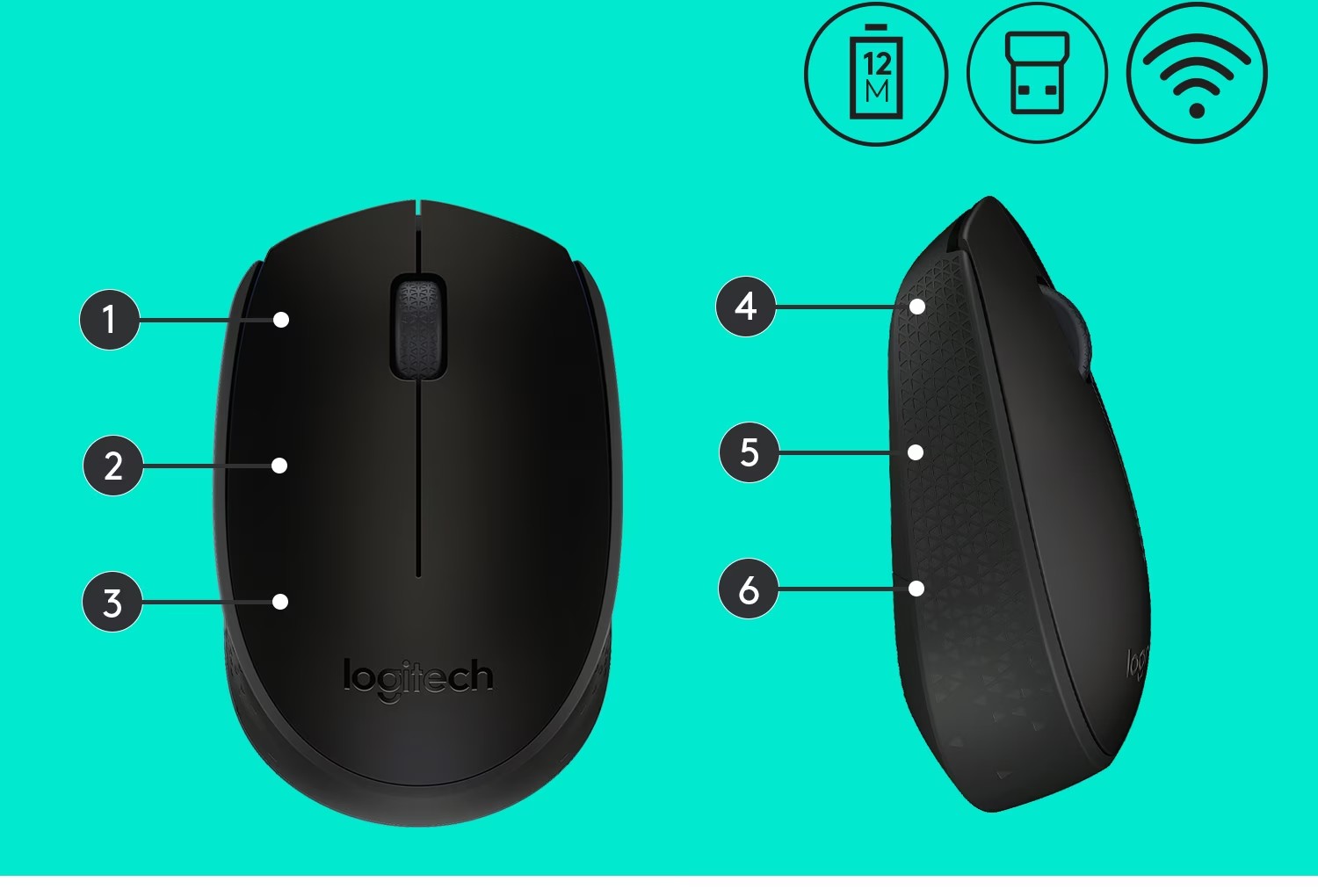 Logitech M330 Silent Plus Zwart 2