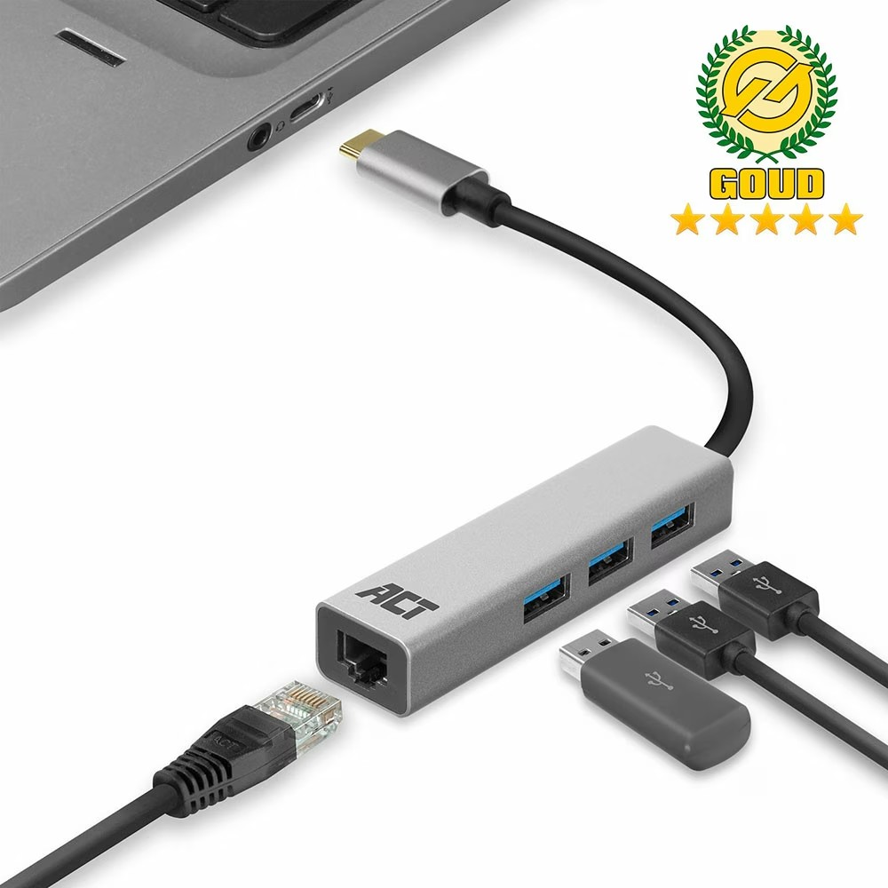 ACT USB Hub 3.2 met 3 USB-A Ports en Ethernet 5