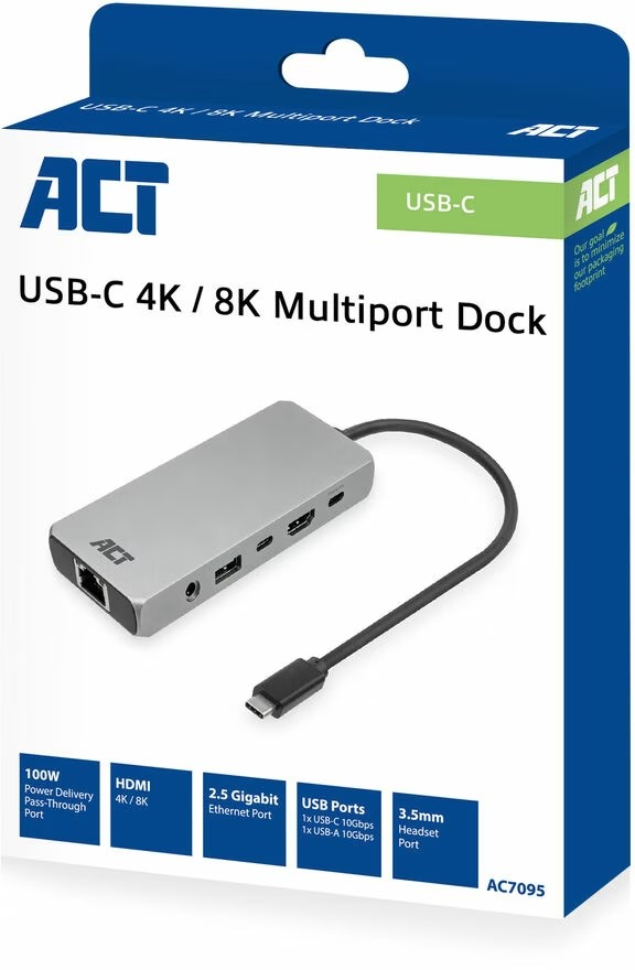 ACT AC7095 USB-C 4K / 8K 60Hz docking station 2