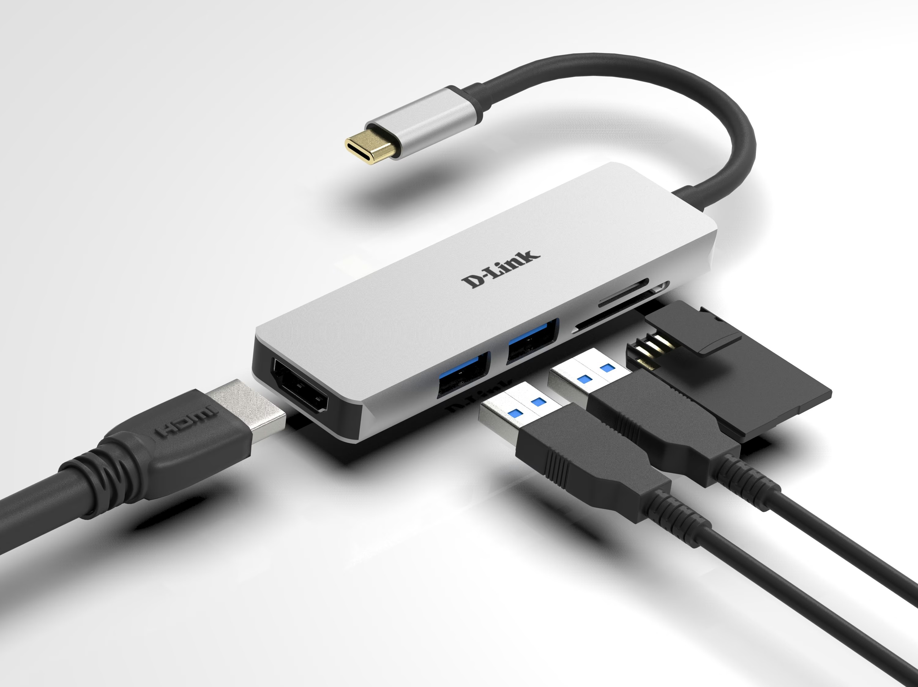 D-Link USB-C Hub with HDMI and SD/microSD 3
